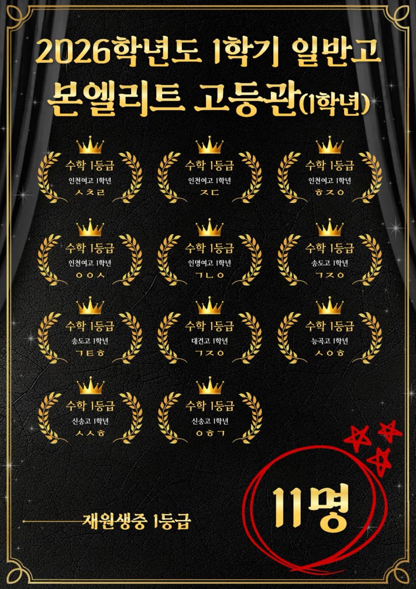 26학년도 일반고 1학기 성적 공개